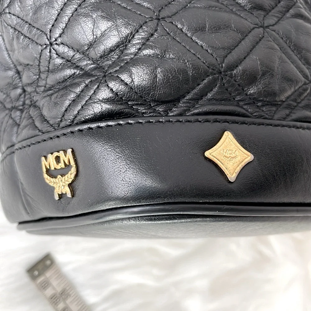 MCM‎ Black Quilted Leather Bucket Bag